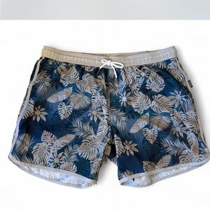 Maamgic Tropical Blue Floral Men's Swim Shorts Size XL compression liner